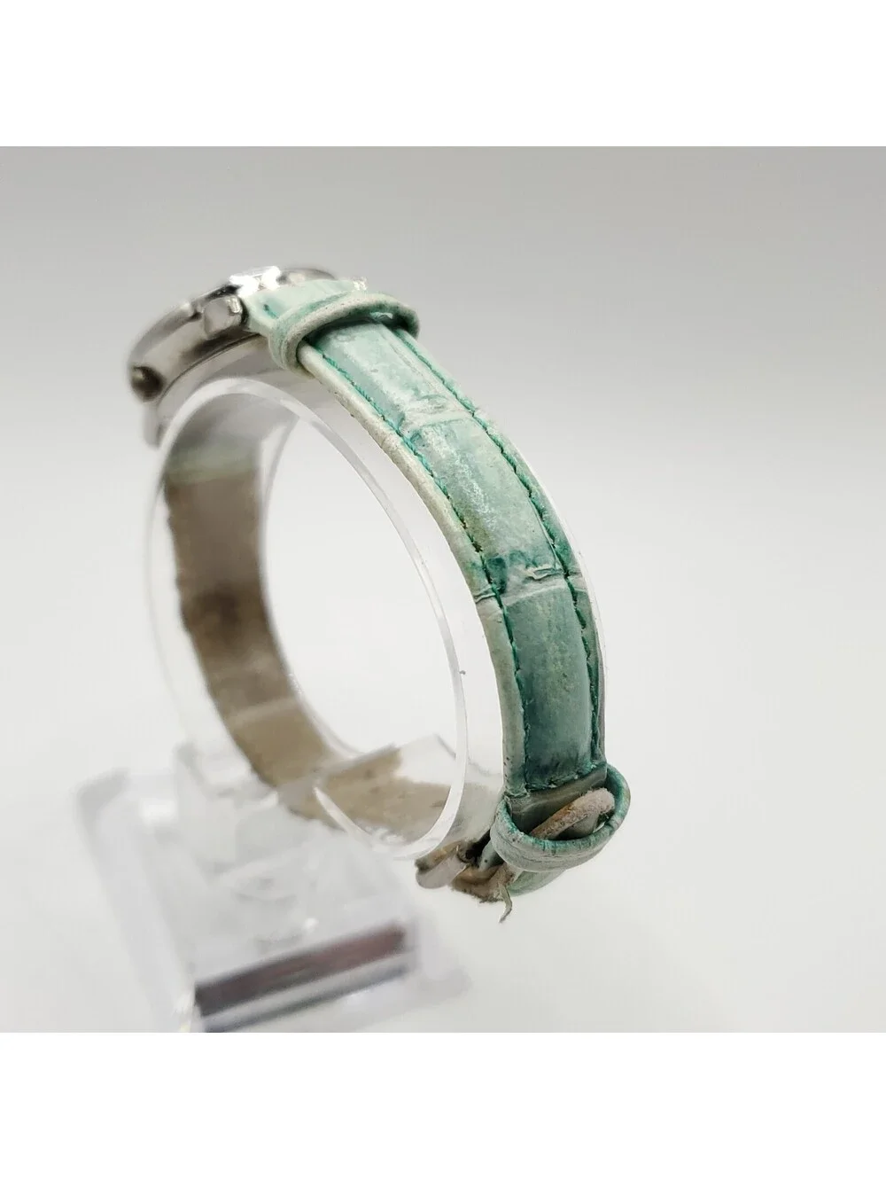 Gruen Rhinestone Bezel MOP Dial Womens Watch 24mm Oval New Battery